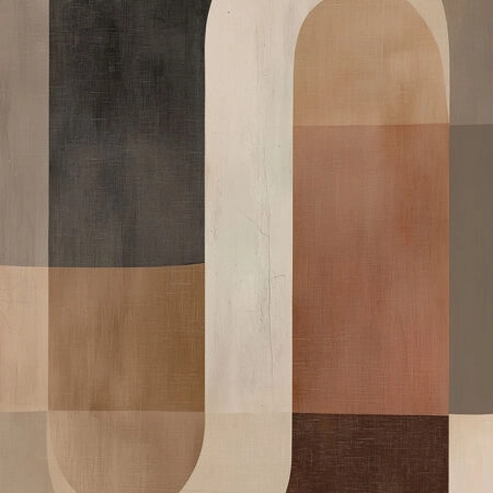 Poster BROWN BEIGE AND WHITE CURVED SHAPES -  Sticky 2
