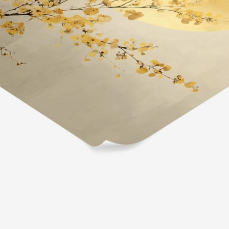Poster GOLDEN CHERRY BLOSSOMS WITH SUN -  Sticky 1