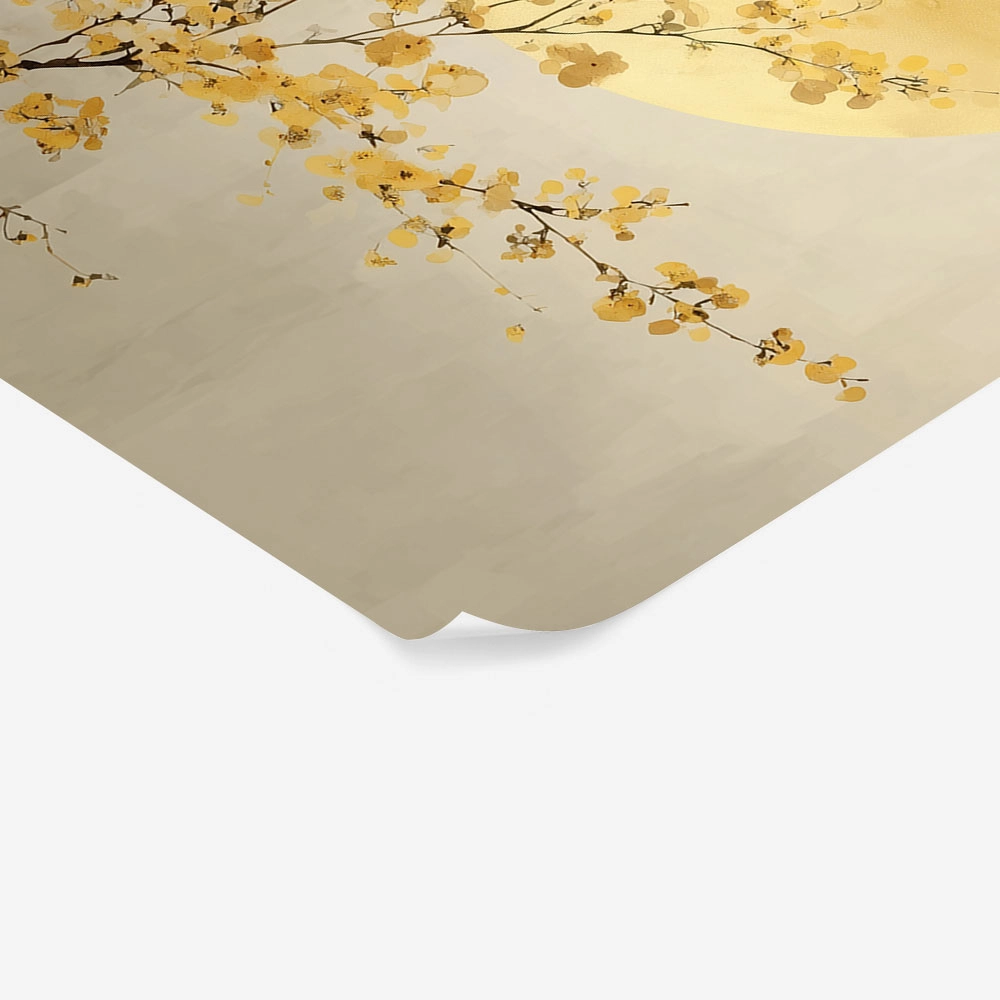 Poster GOLDEN CHERRY BLOSSOMS WITH SUN
