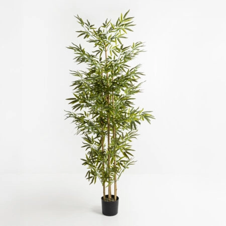 BAMBOO ΔΕΝΤΡΟ ΤΕΧΝΗΤΟ ΣΕ ΓΛΑΣΤΡΑ 190cm POLYESTER ΠΡΑΣΙΝΟ PVC - 