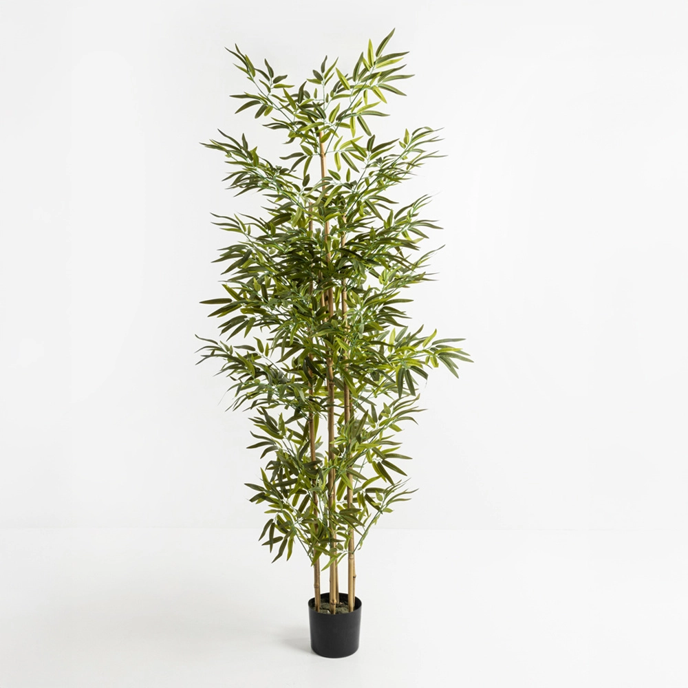 BAMBOO ΔΕΝΤΡΟ ΤΕΧΝΗΤΟ ΣΕ ΓΛΑΣΤΡΑ 190cm POLYESTER ΠΡΑΣΙΝΟ PVC