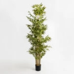 BAMBOO ΔΕΝΤΡΟ ΤΕΧΝΗΤΟ ΣΕ ΓΛΑΣΤΡΑ 210cm POLYESTER ΠΡΑΣΙΝΟ PVC