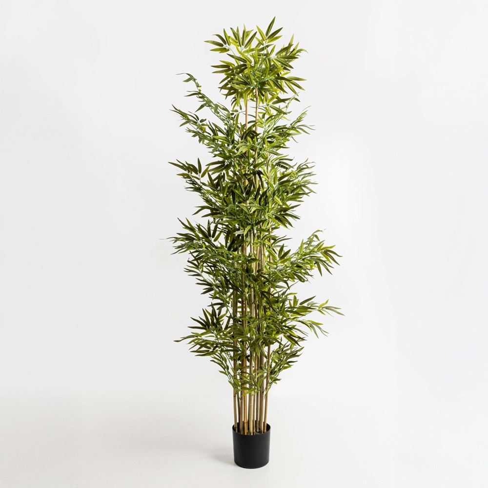 BAMBOO ΔΕΝΤΡΟ ΤΕΧΝΗΤΟ ΣΕ ΓΛΑΣΤΡΑ 210cm POLYESTER ΠΡΑΣΙΝΟ PVC