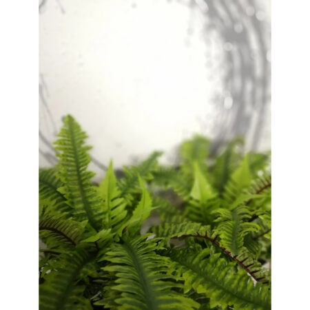 BOSTON FERN ΦΥΤΟ ΤΕΧΝΗΤΟ ΣΕ ΓΛΑΣΤΡΑ 36cm POLYESTER ΠΡΑΣΙΝΟ PE/PP -  Sticky 1