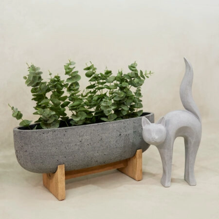 EUCALYPTUS ΦΥΤΟ ΤΕΧΝΗΤΟ ΣΕ ΓΛΑΣΤΡΑ 49cm POLYESTER ΠΡΑΣΙΝΟ PE/PP -  Sticky 1