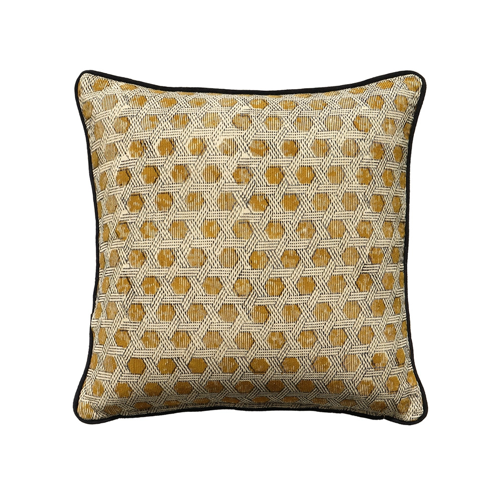SAMOAN B ΔΙΑΚΟΣΜΗΤΙΚΟ ΜΑΞΙΛΑΡΙ 50x50cm ΒΑΜΒΑΚΙ ΜΠΕΖ DIJON ΒΙΣΚΟΖΗ