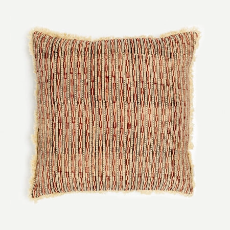 FIRED BRICK B ΔΙΑΚΟΣΜΗΤΙΚΟ ΜΑΞΙΛΑΡΙ 50x50cm ΒΑΜΒΑΚΙ ΚΕΡΑΜΙΔΙ ΜΠΕΖ ΒΙΣΚΟΖΗ - Διακοσμητικά Μαξιλάρια