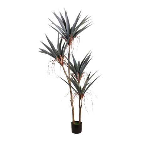 GLADIOLUS ΔΕΝΤΡΟ ΤΕΧΝΗΤΟ ΣΕ ΓΛΑΣΤΡΑ 180cm PVC ΠΡΑΣΙΝΟ ΜΑΥΡΟ ΤΣΙΜΕΝΤΟ - 