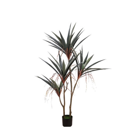 GLADIOLUS ΔΕΝΤΡΟ ΤΕΧΝΗΤΟ ΣΕ ΓΛΑΣΤΡΑ 140cm PVC ΠΡΑΣΙΝΟ ΜΑΥΡΟ ΤΣΙΜΕΝΤΟ - 