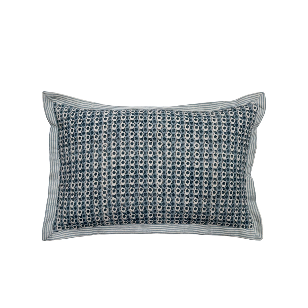 SEA BREEZE ΔΙΑΚΟΣΜΗΤΙΚΟ ΜΑΞΙΛΑΡΙ 60x40cm ΥΦΑΣΜΑ ΜΠΛΕ ΑΝΘΡΑΚΙ