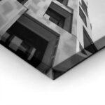 Πίνακας σε Καμβά BLACK AND WHITE ARCHITECTURAL ABSTRACT GEOMETRIC COMPOSITION