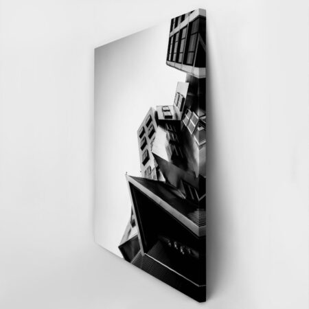 Πίνακας σε Καμβά BLACK AND WHITE ARCHITECTURAL ANGULAR BUILDING - Πολεις και Αρχιτεκτονικη Sticky 2