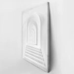Πίνακας σε Καμβά BLACK AND WHITE ARCHITECTURAL ARCHWAY CORRIDOR WITH STAIRS