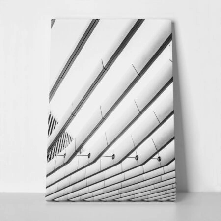 Πίνακας σε Καμβά BLACK AND WHITE ARCHITECTURAL BEAMS - Πολεις και Αρχιτεκτονικη