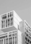 Πίνακας σε Καμβά BLACK AND WHITE ARCHITECTURAL BLOCK APARTMENT