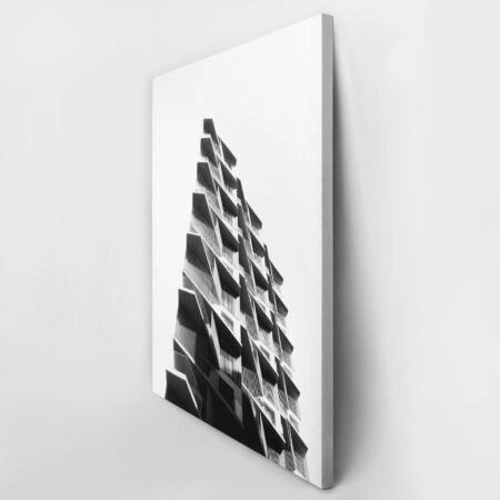 Πίνακας σε Καμβά BLACK AND WHITE ARCHITECTURAL CACTUS TOWER - Πολεις και Αρχιτεκτονικη Sticky 2