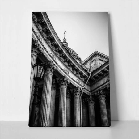 Πίνακας σε Καμβά BLACK AND WHITE ARCHITECTURAL CATHEDRAL - Πολεις και Αρχιτεκτονικη