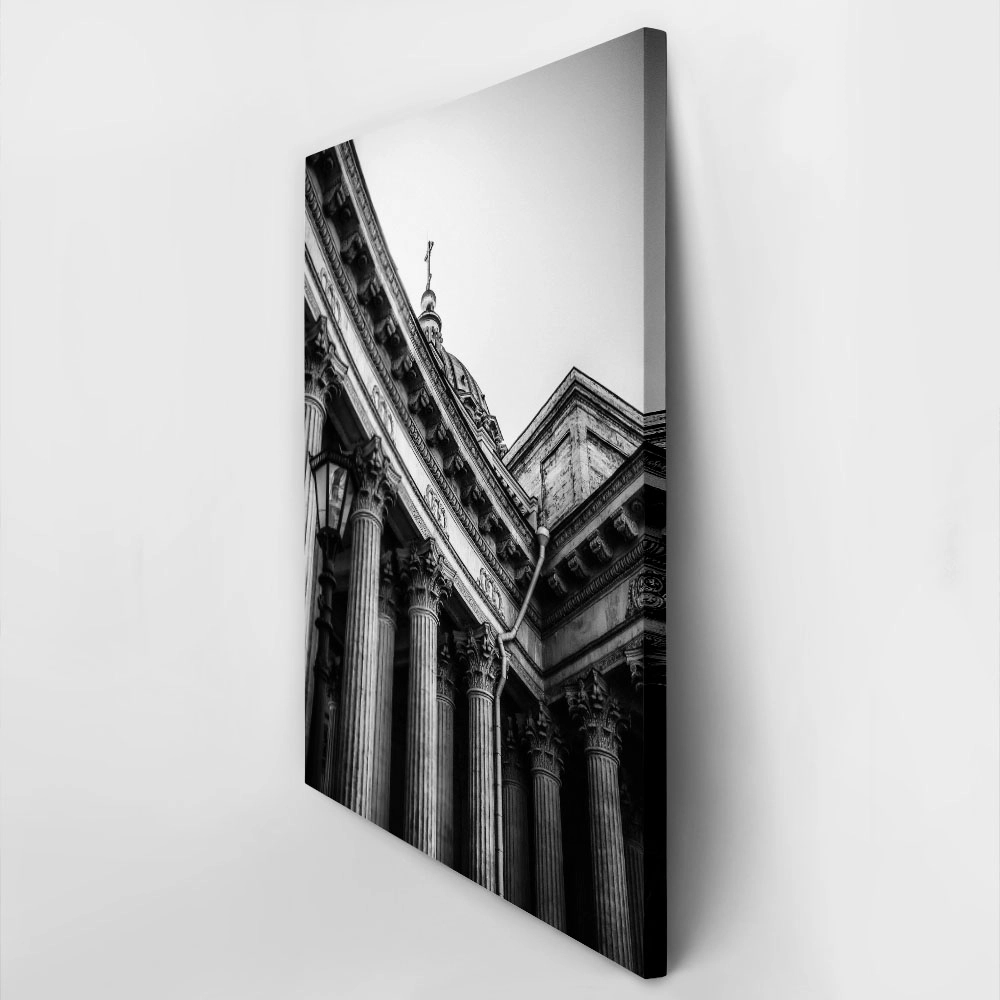 Πίνακας σε Καμβά BLACK AND WHITE ARCHITECTURAL CATHEDRAL