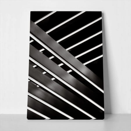 Πίνακας σε Καμβά BLACK AND WHITE ARCHITECTURAL CEILING LIGHTS - Πολεις και Αρχιτεκτονικη