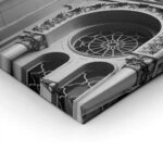 Πίνακας σε Καμβά BLACK AND WHITE ARCHITECTURAL CHURCH