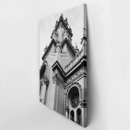 Πίνακας σε Καμβά BLACK AND WHITE ARCHITECTURAL CHURCH - Πολεις και Αρχιτεκτονικη Sticky 2
