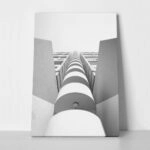 Πίνακας σε Καμβά BLACK AND WHITE ARCHITECTURAL CIRCULAR BALCONIES