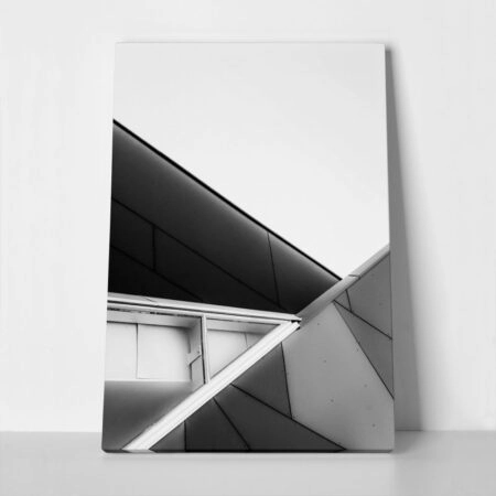 Πίνακας σε Καμβά BLACK AND WHITE ARCHITECTURAL COMPLEX GEOMETRIC SHAPES - Πολεις και Αρχιτεκτονικη