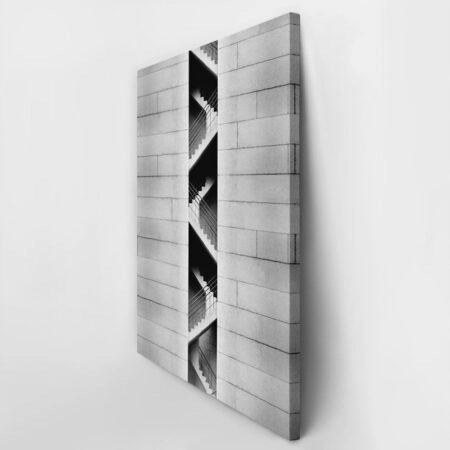 Πίνακας σε Καμβά BLACK AND WHITE ARCHITECTURAL CONCRETE STAIRCASE 2 - Πολεις και Αρχιτεκτονικη Sticky 2