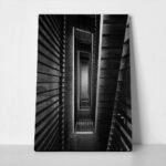 Πίνακας σε Καμβά BLACK AND WHITE ARCHITECTURAL CONCRETE STAIRCASE 4