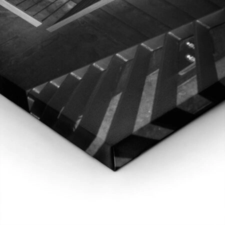 Πίνακας σε Καμβά BLACK AND WHITE ARCHITECTURAL CONCRETE STAIRCASE 4 - Πολεις και Αρχιτεκτονικη Sticky 1