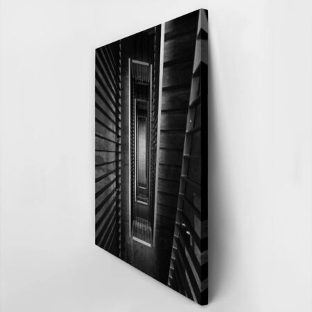 Πίνακας σε Καμβά BLACK AND WHITE ARCHITECTURAL CONCRETE STAIRCASE 4 - Πολεις και Αρχιτεκτονικη Sticky 2
