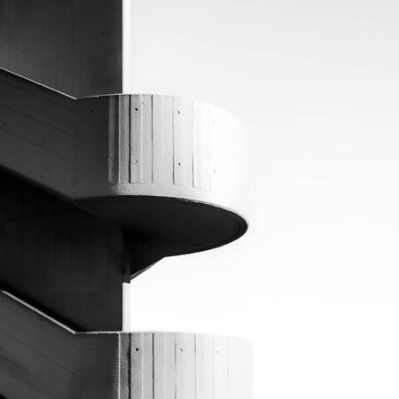 Πίνακας σε Καμβά BLACK AND WHITE ARCHITECTURAL CONCRETE STAIRCASE - Πολεις και Αρχιτεκτονικη Sticky 5