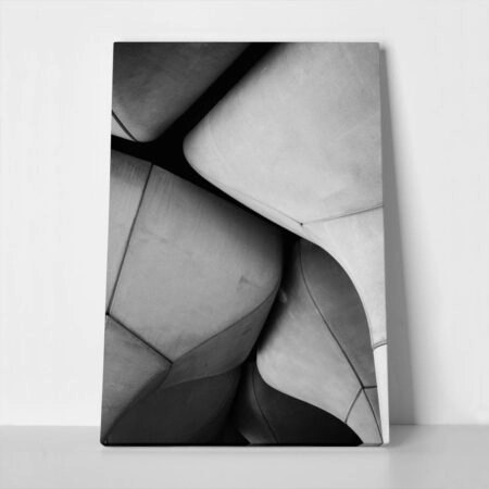 Πίνακας σε Καμβά BLACK AND WHITE ARCHITECTURAL CONCRETE TULIP - Πολεις και Αρχιτεκτονικη