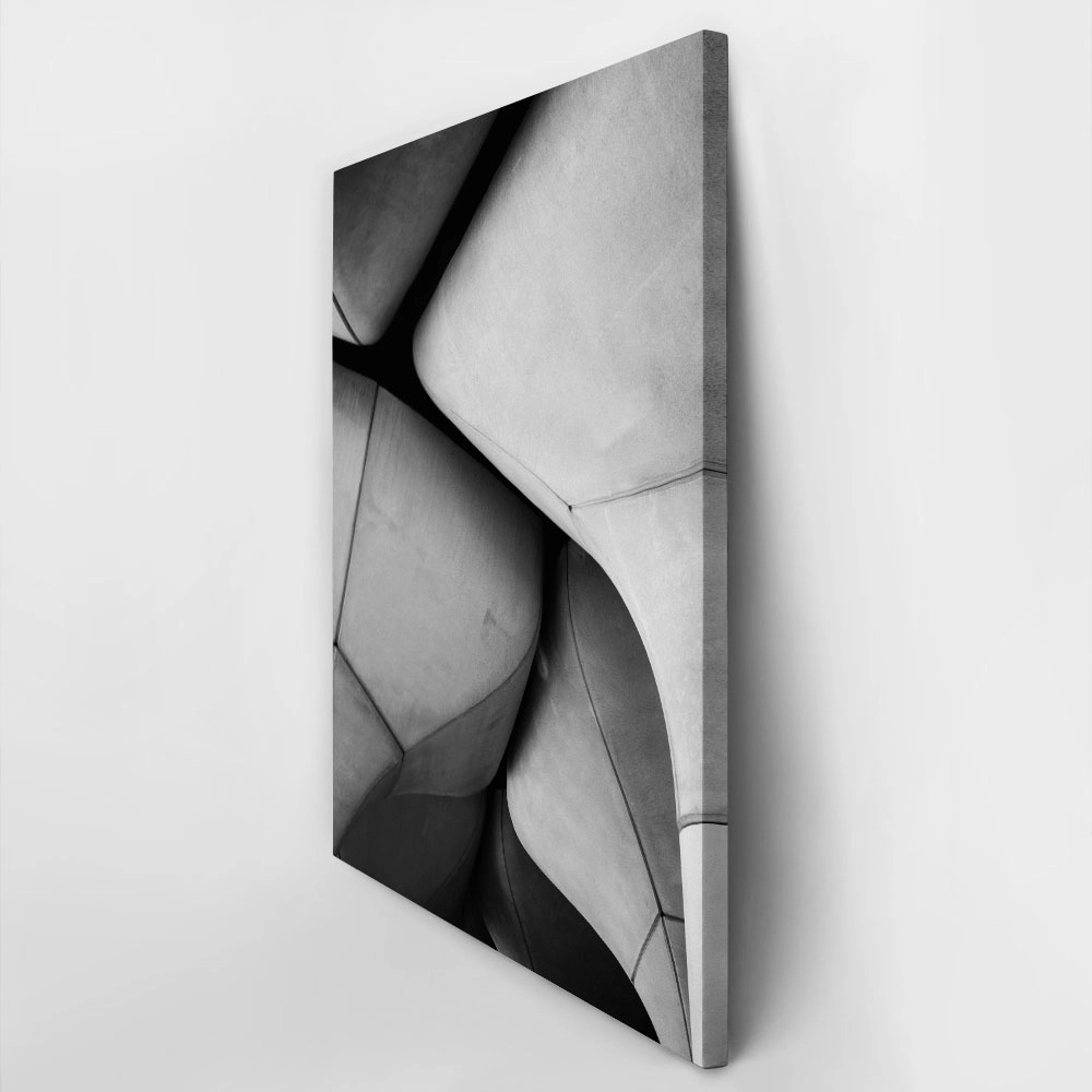 Πίνακας σε Καμβά BLACK AND WHITE ARCHITECTURAL CONCRETE TULIP