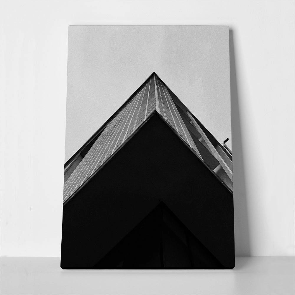 Πίνακας σε Καμβά BLACK AND WHITE ARCHITECTURAL CONTRASTING SHADOWS