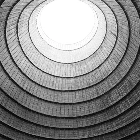Πίνακας σε Καμβά BLACK AND WHITE ARCHITECTURAL COOLING TOWER - Πολεις και Αρχιτεκτονικη Sticky 5