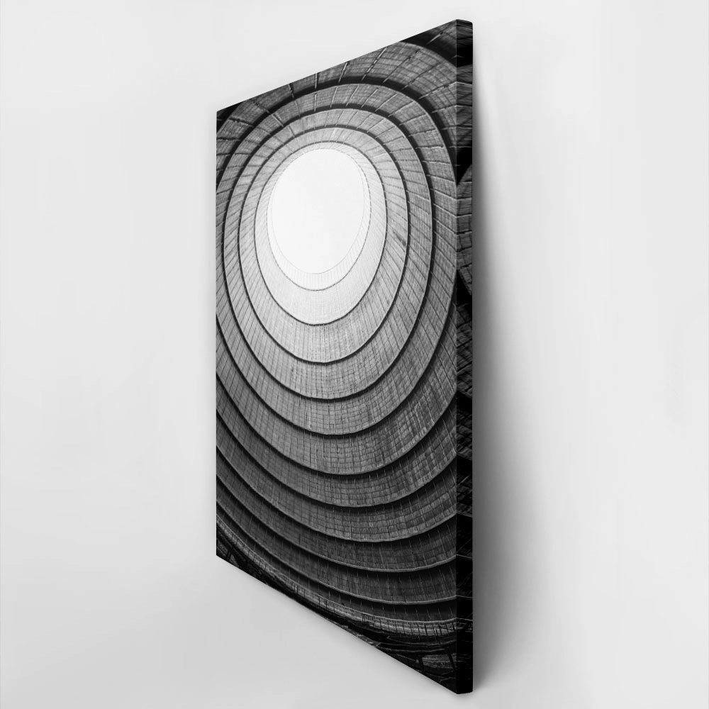 Πίνακας σε Καμβά BLACK AND WHITE ARCHITECTURAL COOLING TOWER
