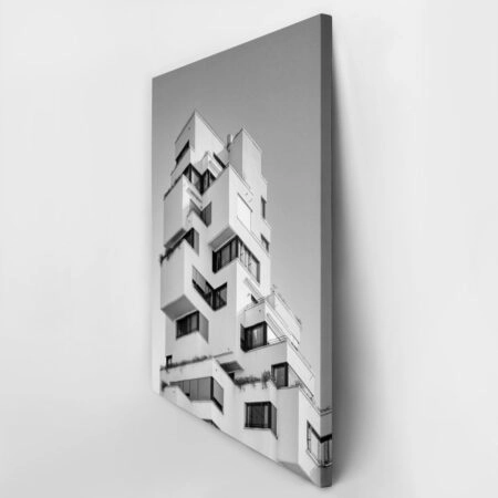 Πίνακας σε Καμβά BLACK AND WHITE ARCHITECTURAL CUBE APARTMENTS - Πολεις και Αρχιτεκτονικη Sticky 2