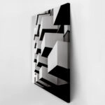 Πίνακας σε Καμβά BLACK AND WHITE ARCHITECTURAL CUBE BALCONIES