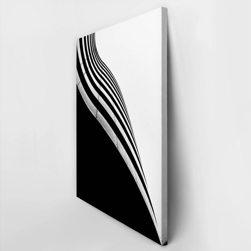 Πίνακας σε Καμβά BLACK AND WHITE ARCHITECTURAL CURVED BALCONIES