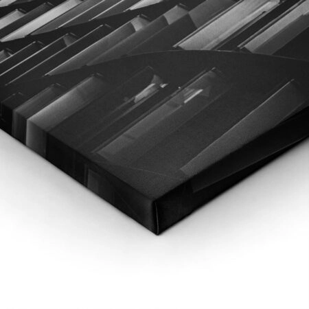 Πίνακας σε Καμβά BLACK AND WHITE ARCHITECTURAL CURVED BUILDING - Πολεις και Αρχιτεκτονικη Sticky 1