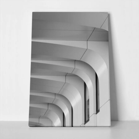 Πίνακας σε Καμβά BLACK AND WHITE ARCHITECTURAL CURVED CEILING ELEMENTS - Πολεις και Αρχιτεκτονικη