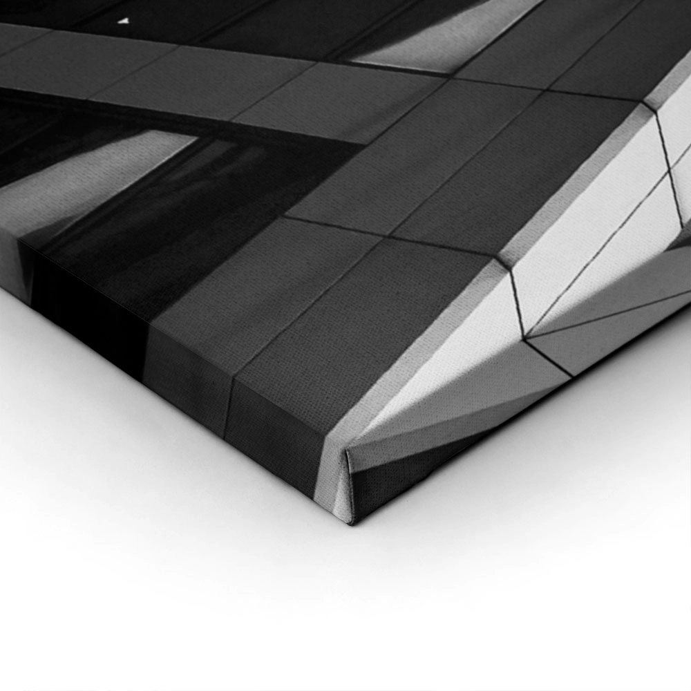 Πίνακας σε Καμβά BLACK AND WHITE ARCHITECTURAL CURVED FACADE 2