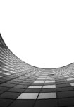 Πίνακας σε Καμβά BLACK AND WHITE ARCHITECTURAL CURVED FACADE 3