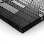 Πίνακας σε Καμβά BLACK AND WHITE ARCHITECTURAL CURVED FACADE 3