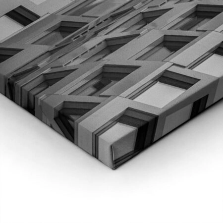 Πίνακας σε Καμβά BLACK AND WHITE ARCHITECTURAL CURVED FACADE - Πολεις και Αρχιτεκτονικη Sticky 1