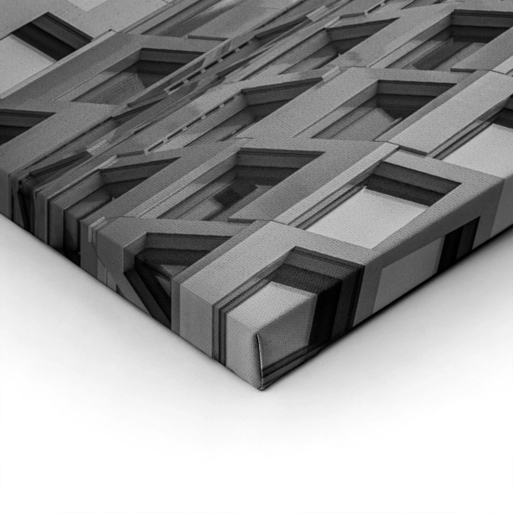 Πίνακας σε Καμβά BLACK AND WHITE ARCHITECTURAL CURVED FACADE