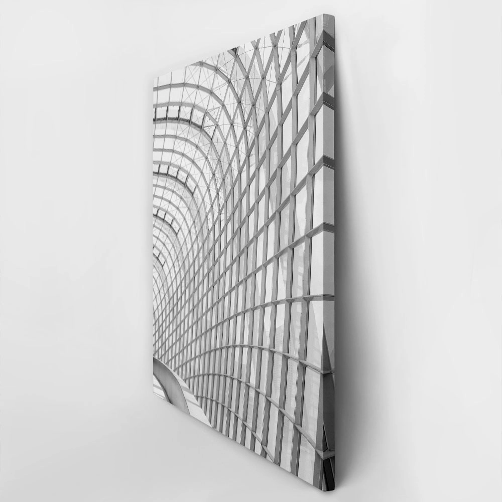 Πίνακας σε Καμβά BLACK AND WHITE ARCHITECTURAL CURVED GLASS ROOF