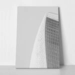 Πίνακας σε Καμβά BLACK AND WHITE ARCHITECTURAL CURVED SKYSCRAPPER