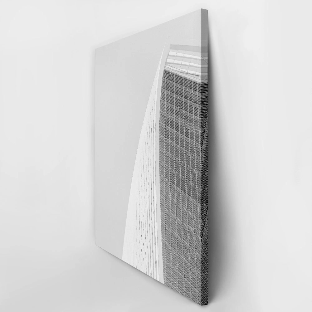 Πίνακας σε Καμβά BLACK AND WHITE ARCHITECTURAL CURVED SKYSCRAPPER